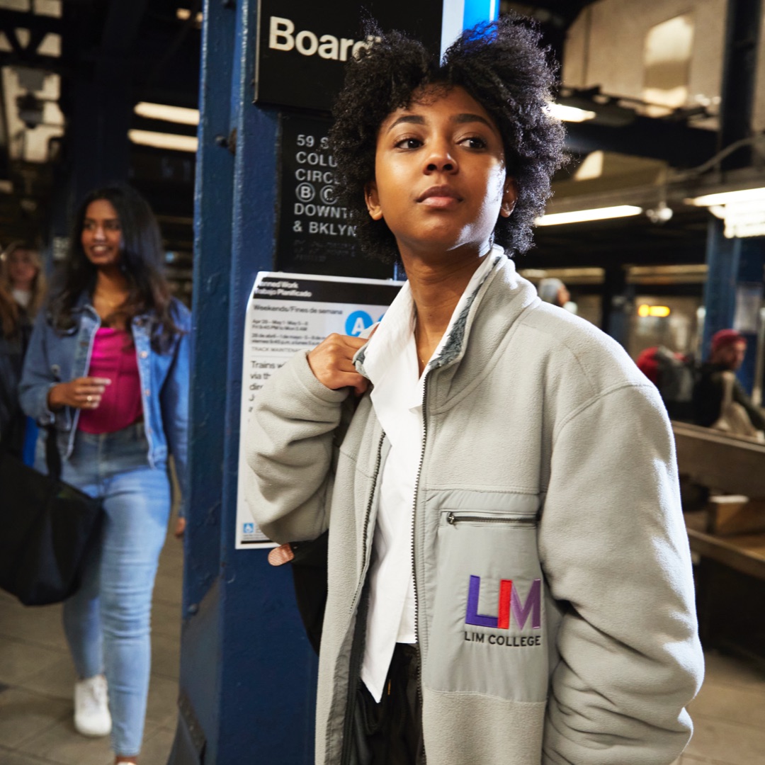 student at subway platform in NYC